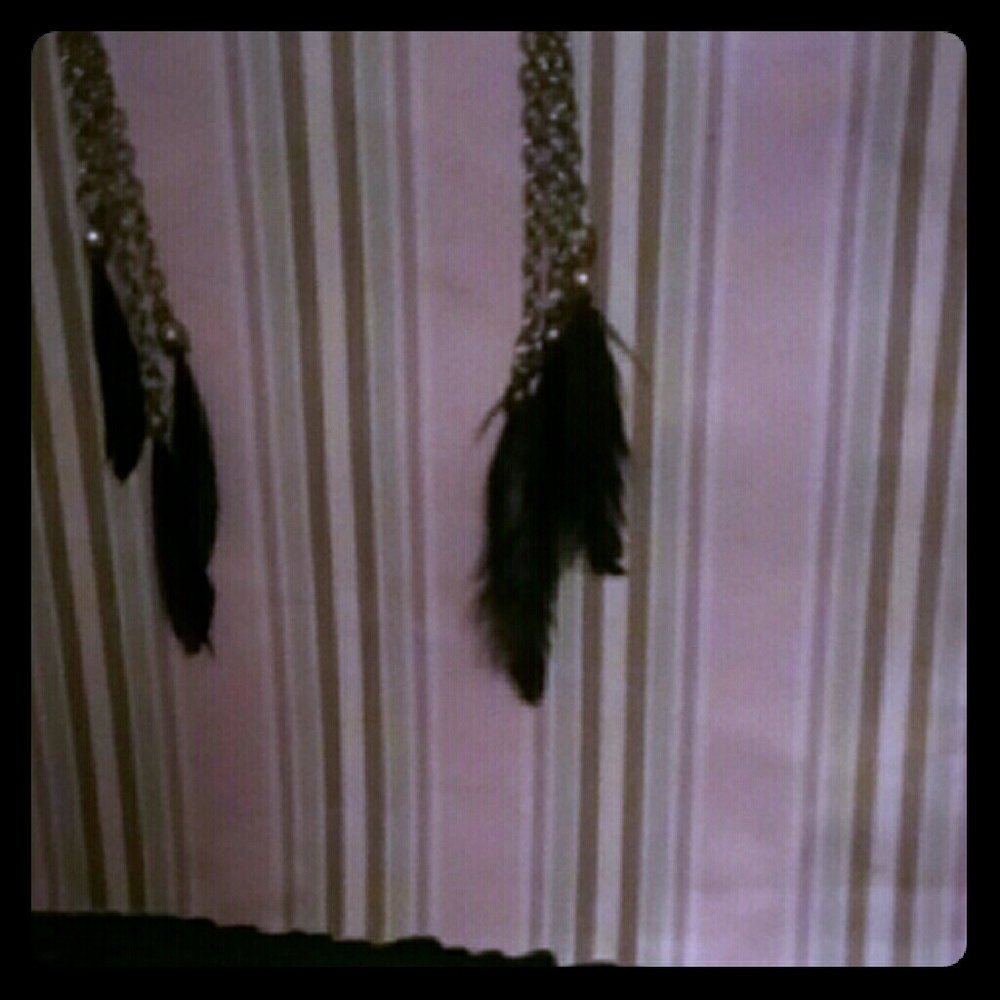 Hand made feather earrings (very stylish)